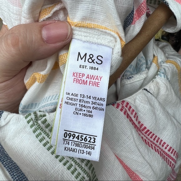 Striped Pure Cotton Jumpsuit 13-14 yrs - Picture 11 of 11